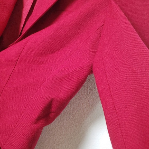 Talbots Petites Berry Red Wool Blazer Jacket Women's 10P Two Button Professional - Picture 4 of 12